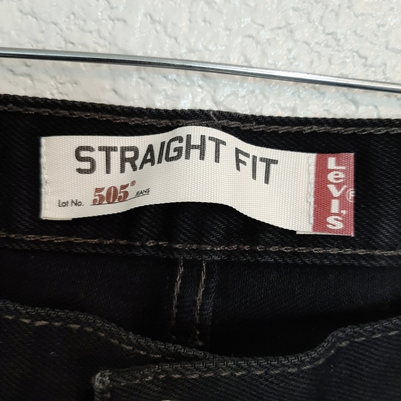 Levi's 505 Black Straight Fit Jeans Size 36 X 30 - Picture 13 of 14